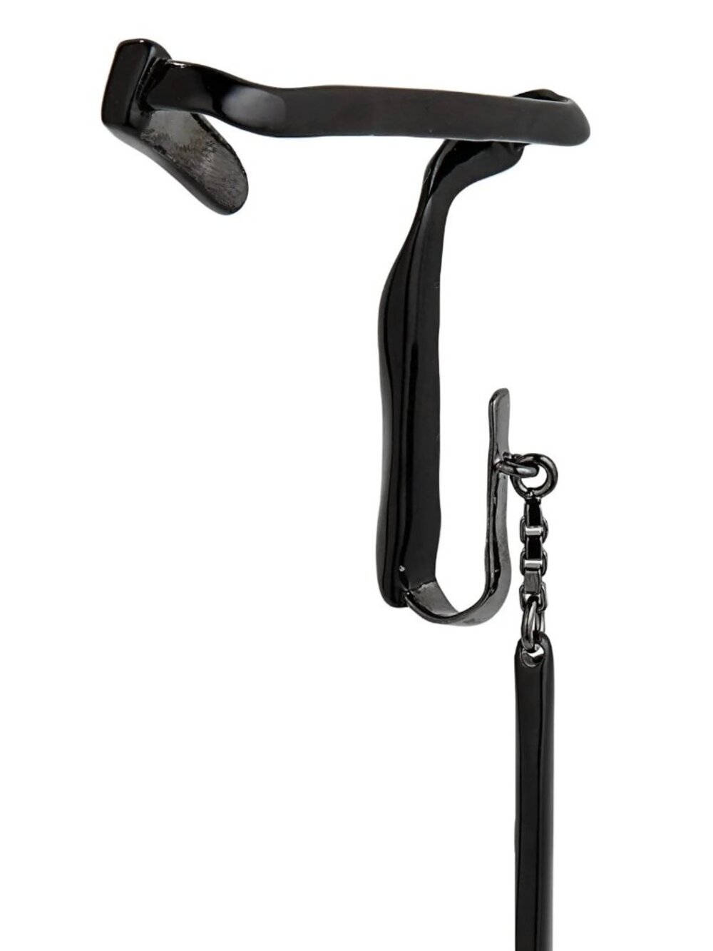$490 Alexander McQueen Women's Linear Drop Right Ear Cuff Single Earring Black